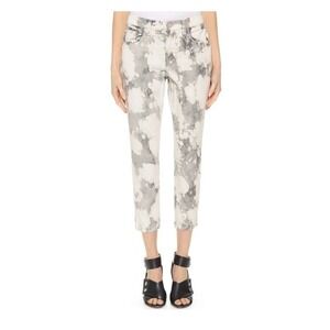 J Brand Albury‎ Mid Rise Straight Cropped Tie Dye Jeans White Grey Size 29 NEW